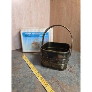 VINTAGE BRASS  HOUSE OF LOYD SHELF TABLE BASKET WITH HANDLE